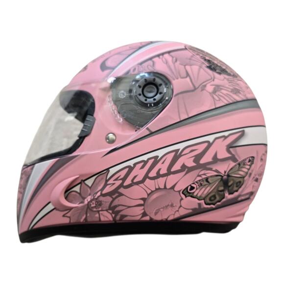 Shark S800 Pink Butterfly Motorcycle Biker Helmet - Picture 4 of 8